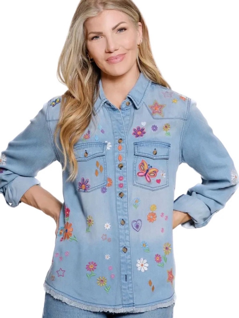 John Mark embroidered blouse